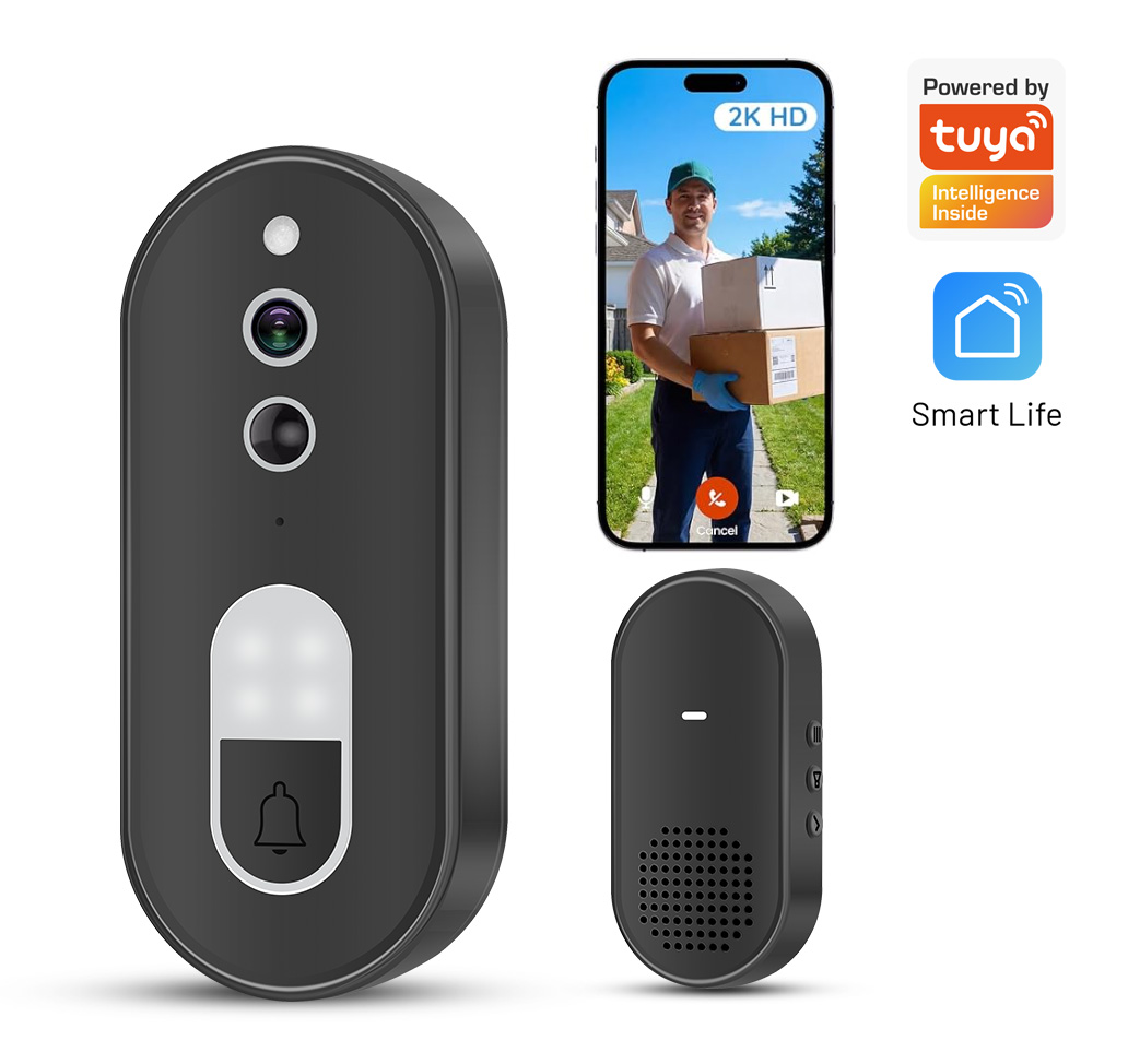 Smart Home Video Doorbell - Tuya 1080P HD Wireless WiFi Video