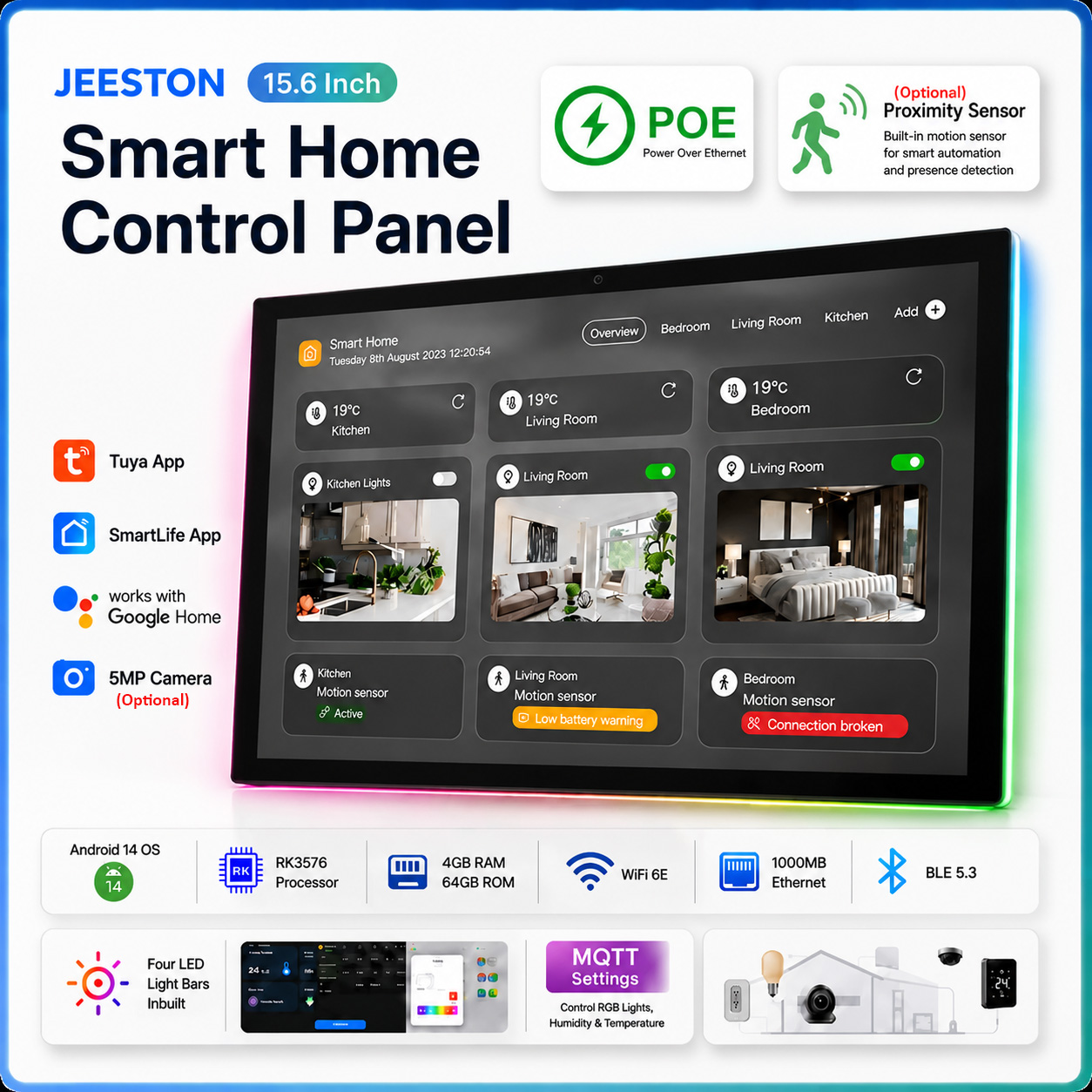 Smart Home Mqtt - 15.6 Inch InWall Smart Home Control