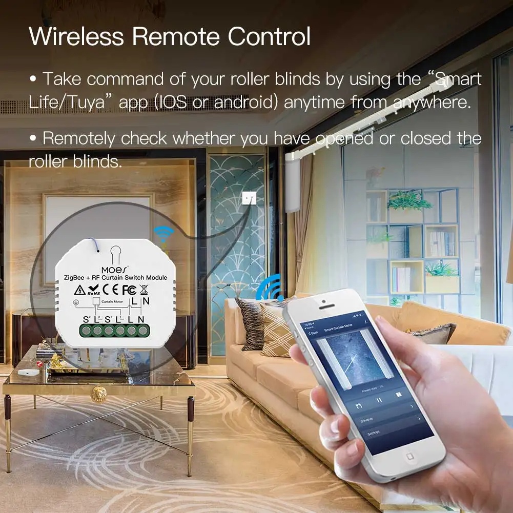 MOES ZigBee Smart RF433 Curtai - огляд і ціна Smart Home Moes