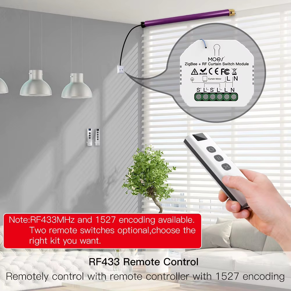 MOES ZigBee Smart RF433 Curtai - огляд і ціна Smart Home Moes