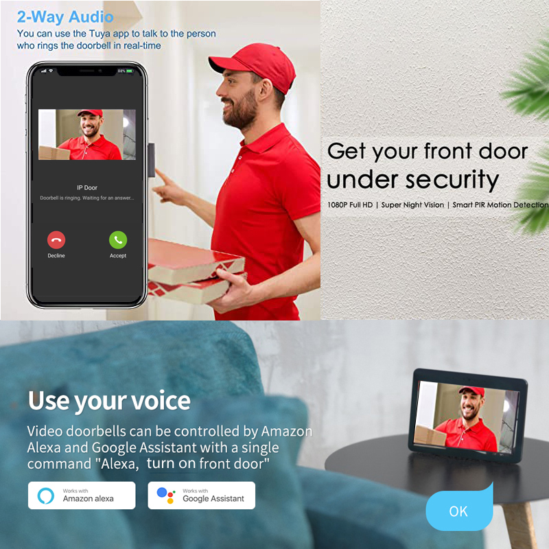 Tuya Smart 1080P Doorbell Came - огляд і ціна Smart Home Video Doorbell