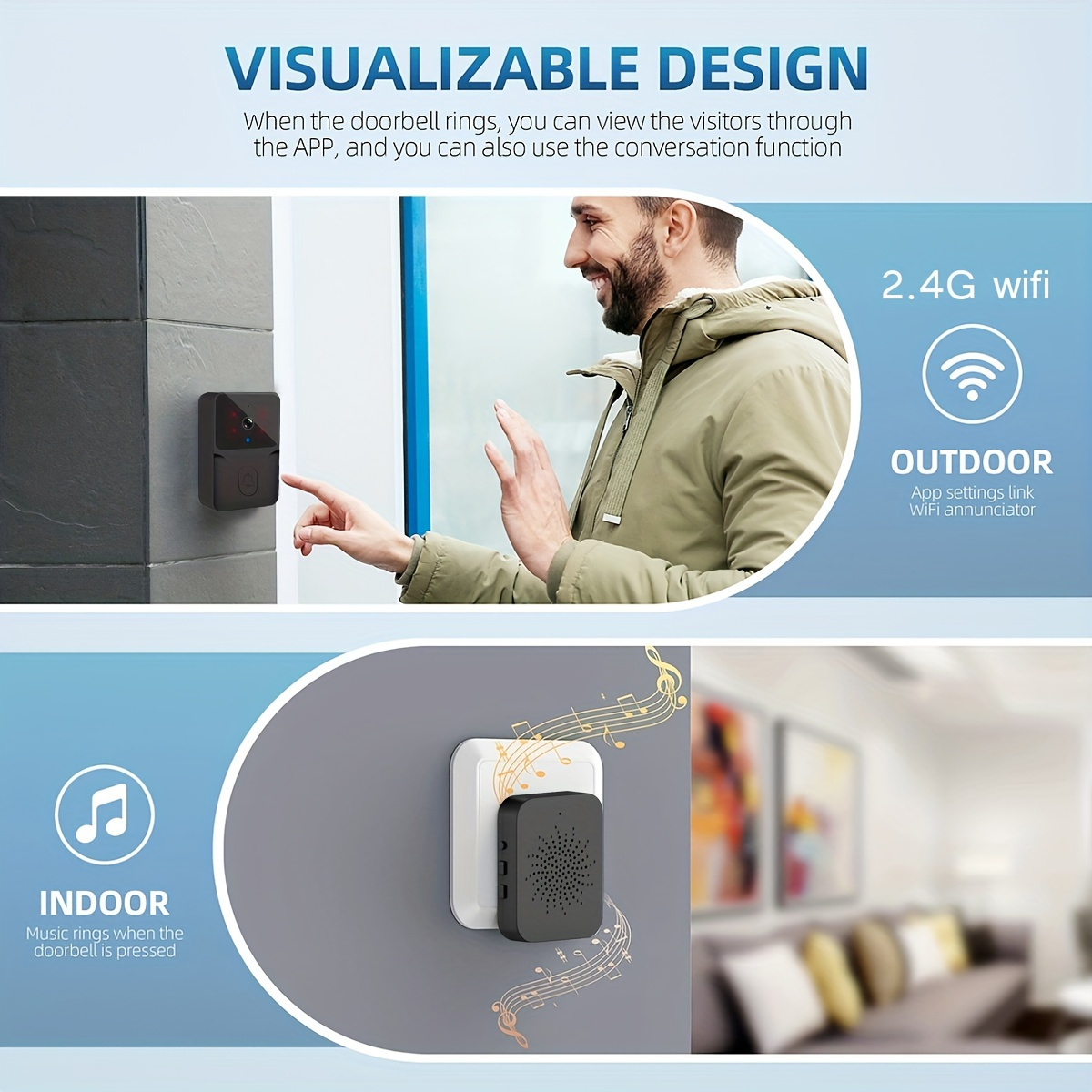 Tuya Wireless Smart Video Door - огляд і ціна Smart Home Video Doorbell